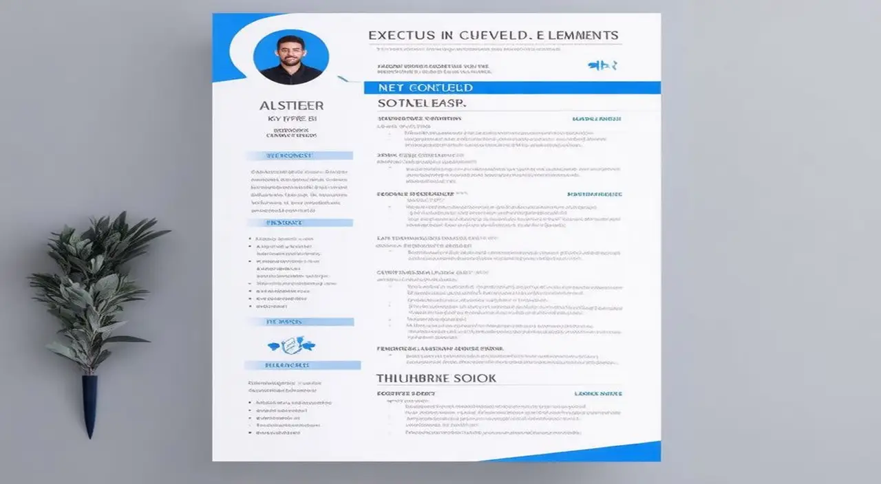 CV minimalista: azul y gris, diseño clave